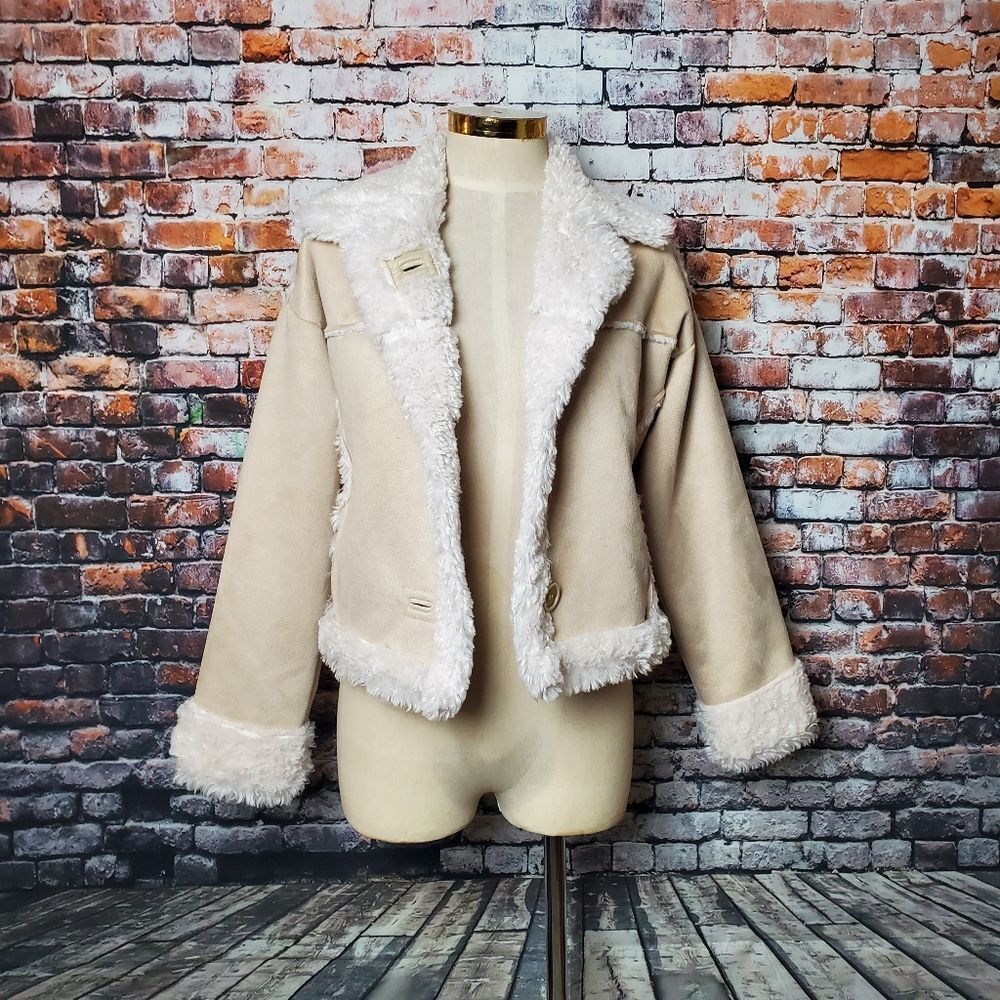 Subdued Faux Suede Cropped Jacket